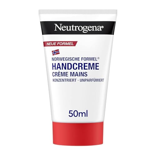 Neutrogena Konzentrierte unparfümierte Handcreme (50 ml), beruhigende Handcreme für sehr trockene Hände, spendet intensive Feuchtigkeit mit Glycerin, für empfindliche Haut geeignet