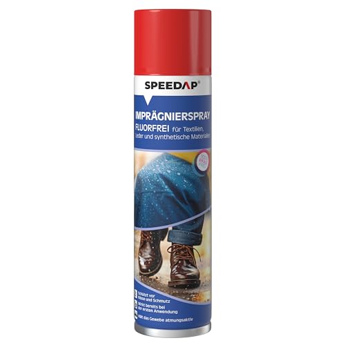 SPEEDAP Imprägnierspray fluorfrei | 400 ml | frei von PFAS | zuverlässiger Schutz vor Nässe und Schmutz | Wirkt bereits bei der ersten Anwendung | Vielseitig einsetzbar | Made in Germany