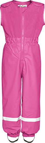 Playshoes Regenanzug für Kinder, Regen-Overall mit Fleece Latz, Wassersäule: 5000 mm, Rosa (18 Rosa ), 80