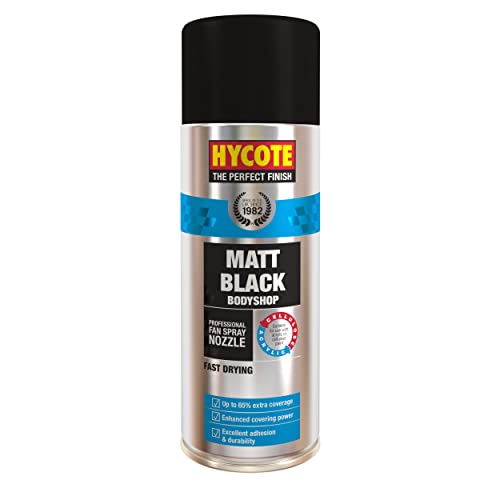 Hycote Karosseriewerkstatt Schnell trocknende Sprühfarbe 400 ml – Mattschwarz, #d8d4d1