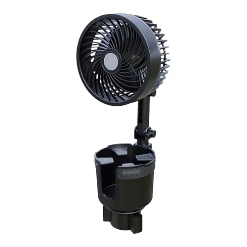 USB Lüfter für Auto, Autokühler, Luftkreislaufventilator mit Getränkehalter, Tragbare Auto Ventilatoren, 6 Zoll Getränkehalter, Auto Zubehör für LKW,