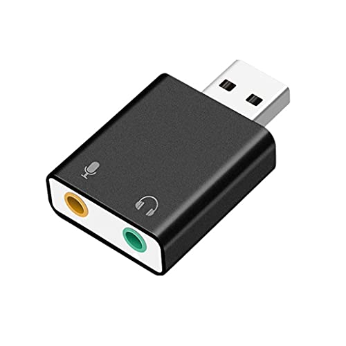 alloneslife Externer USB-Soundkarten-Adapter, USB auf 3,5-mm-Kopfhörer- und Mikrofon-Adapter, Mikrofon, Stereo-Soundkarte