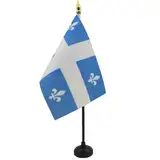 AZ FLAG - Tischflagge Quebec - 15x10 cm Goldene Splitze - Quebec Tischfahne 10 x 15 Cm - Flaggen