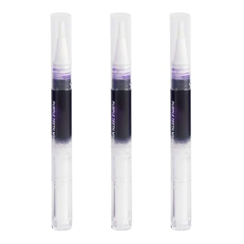 Zahnaufhellungsstift zur sicheren und schnellen Entfernung von Zahnflecken, Weißmacher für Zähne, lila Zahnaufhellungsstift, Zahnaufhellungsgel, lila, 3 Stück