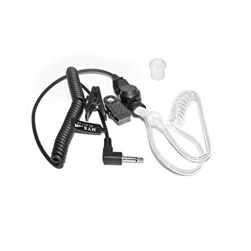 HYS Ohrhörer Schallschlauch 3,5 mm transparent inkl. Halteclip höre nur zu In-Ear Kopfhörer Security Headset für Funkgerät