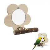 Vogelspiegel, Vogel Spiegel Spielzeug, Wellensittich Spielzeug mit Spiegel Holz, Vogelkäfig Sitzstangen Spiegel, Vogelkäfig Barsche Spiegel, Papagei Vogelspiegel, Stange Vogelständer mit Spiegel