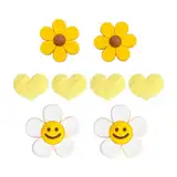 Qaziuy Schuh Charms Blumen, 16 Stück Niedlich Blumen Croc Anstecker Sonnenblume Schuhzubehör Schuh Charms Sommer für Frauen Mädchen Kinder PartygescHenke