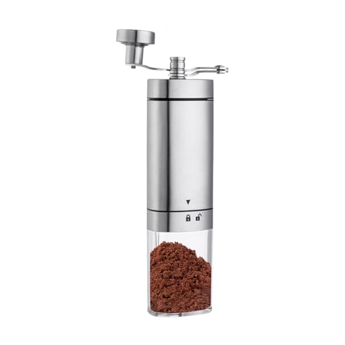Handbuch für Kaffeebohnenmahlen | Hochpräzises Edelstahl-Kaffeemühlen-Werkzeug: kompakte, multifunktionale Kaffeemühle für die Arbeit zu Hause, auf Reisen und beim Camping, robust und robust