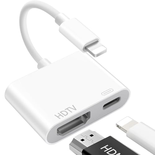 Lightning HDMI Adapter,【Apple MFI Zertifiziert】 Lightning auf HDMI, i-Phone H-DMI Adapter, A-dapter L-ightning auf H-DMI