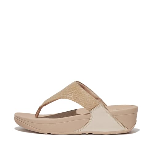 Fitflop Damen Lulu Shimmerlux Zehentrenner Sandale, Latte Beige, 38 EU