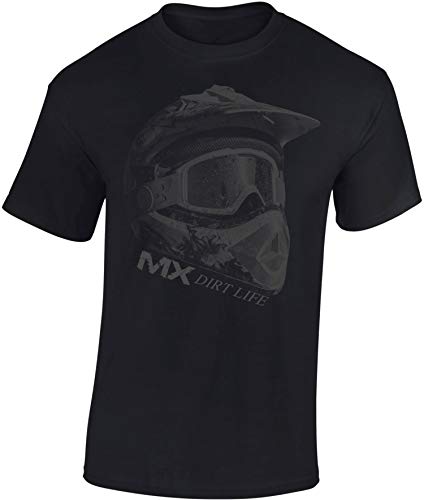 Motocross Tshirt Herren : MX Dirt Life - Dirt Bike T-Shirt für Männer & Jungen - Enduro Motorrad Shirt - Motocross Bekleidung Trikot (Schwarz L)