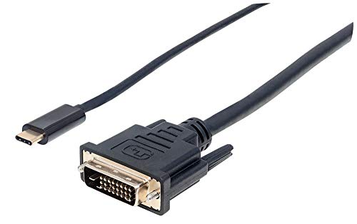 Manhattan-Products USB-C Hub auf DVI-Adapter - Type-C USB zu DVI-Kabel, DisplayPort 4K Signal, Thunderbolt 3 kompatibel, Notebook Zubehör - 1 Meter