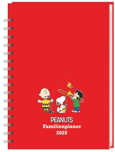 Peanuts Familienplaner-Buch A5 2025: Familienkalender mit 5 Spalten. Liebevoll illustrierter Buch-Kalender mit Einstecktasche und Schulferien. Terminplaner mit 160 Seiten. (Kalenderbücher Heye)