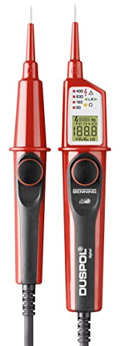 BENNING DUSPOL digital Digitaler True RMS Spannungsprüfer (Prüfart 2-polig, Spannungsmessbereich 1 V - 1000 V AC/ 1200 V DC, Durchgangsprüfung) 50263