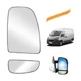 Spiegelglas Ersatz für Ducato Jumper Boxer Movano C 2006-2023 Beheizbar Konvex Ersatzspiegelglas Außenspiegel Glas Links Fahrerseite Asphärisch Rückspiegelglas Umkehrlinse Rückfahrglas Spiegel(Rechts)