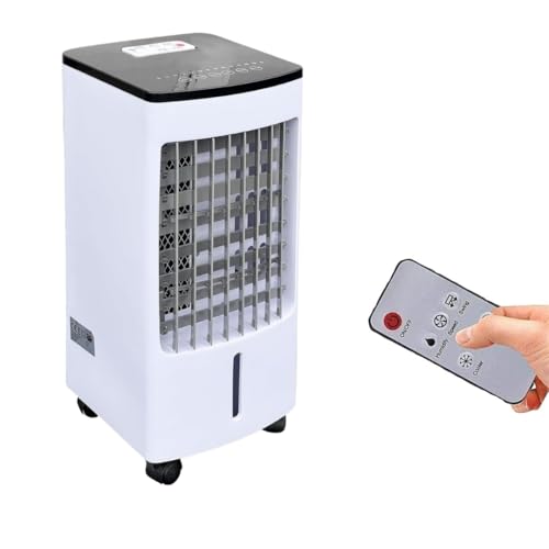 JUNG LIFEAIR Mobile Klimaanlage ohne Abluftschlauch, Klimagerät 3-in-1 Luftkühler und Ionisator, Leiser Ventilator mit Wasserkühlung, Fernbedienung und 15,5 Stunden Timer, für alle Zimmer