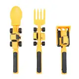 Sarini 3PCS Bulldozer Schaufel Geschirr mit Gabel und Löffel Form Baustelle Motiv