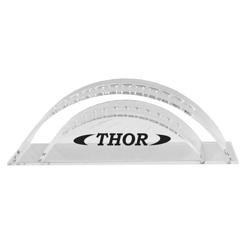 THOR-DARTS 12er Dart Display - Acryl Dartständer - Wave Dart Displayständer - Acylic Darts Diplay Stands (Clear, Black)