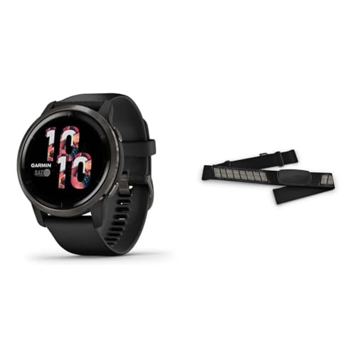 Garmin Venu 2 – GPS-Fitness-Smartwatch mit ultrascharfem 1,3“ AMOLED-Touchdisplay & HRM-DUAL – Brustgurt zur Aufzeichnung von Herzfrequenzwerten, ANT+ & Bluetooth Technologie