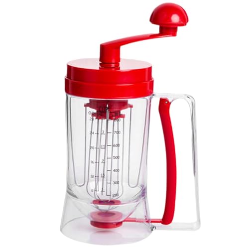 Pfannkuchenteigspender, Pfannkuchen-Mix-Spender, Backutensilien, mit eingebauter Rührfunktion, präzises Ausgießen und einfach zu bedienen, 900 ml, 21,5 x 9,8 x 18,5 cm, für Pfannkuchen, Waffel
