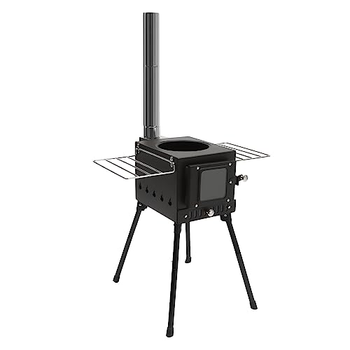 Tragbarer Holzofen |Zeltofen Tragbarer Holzofen für Zelte, Zelt Ofen Outdoor, Unterstände und Camping, Tent Stove, Beinhaltet Kamin Pfeife, Camping Herd