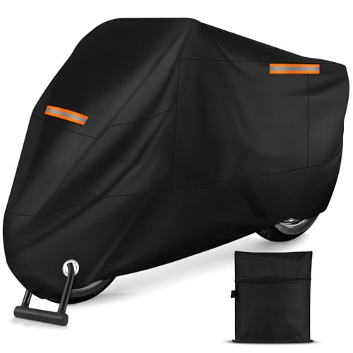 Cirulli Motorrad abdeckplane,Wasserdicht, Winddicht und Winterfest. Aus 210D Oxford Stoff,Motorradabdeckung Passend für eine Vielzahl von Motorradmodellen,Motorradplanen & Bezüge245x105x125cm