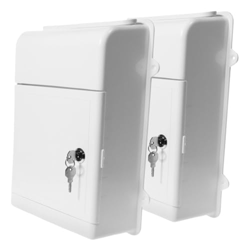 TEHAUX 2 Set White Wall Mount Mailbox Für Büro- Und Gemeinschaftshaus -regenfischdesign Für Vorschläge Und Beschwerden Große Kapazitäten