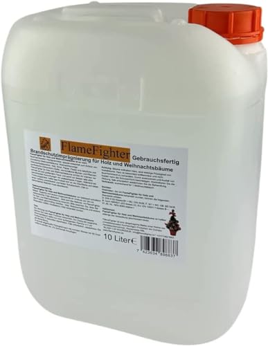 FlameFighter - 10 Liter Brandschutzimprägnierung für Holz, Papier und Weihnachtsbäume - Imprägnierspray - Brandschutzklasse 1 din 4102 b1