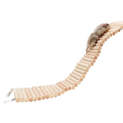 Hamster Leiter Brücke Spielzeug, Hölzerner Hamster Kletterspielzeug, Biegbare Ratte Leiter Spielzeug, Kleintierkäfig Zubehör, Geeignet Für Hamster Meerschweinchen Ratten Vögel Papageien 60 × 8 cm