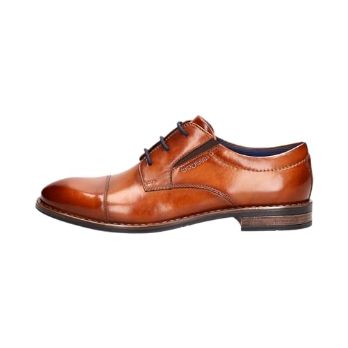 bugatti Herren Businessschuhe, Männer Business Schnürer, Wechselfußbett,Anzugschuhe,Derby schnürung,büro,Freizeit,Cognac (6300),44 EU / 9 UK