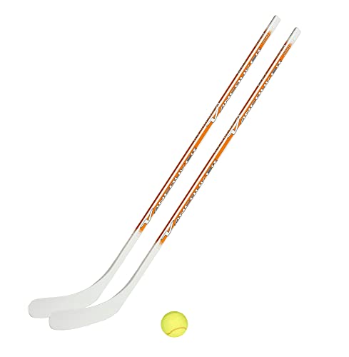 Unbekannt Streethockeyschläger-Set Junior 6: 2 Vancouver-Schläger 115cm gerade Kelle & Tennisball