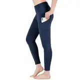 beroy Reitleggings Mädchen mit Gürtelschlaufe, Reithose Damen Vollbesatzhose,Flex Reitsport Leggings mit Handytasche Navy XXL