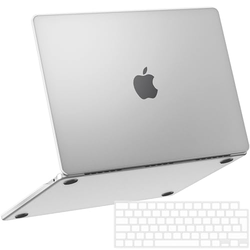 NPUOLS Hülle für 2024 2022 MacBook Air 13,6 Zoll M3 A3113 M2 A2681, [Rückkehr zur Originalfarbe des Mac], Ultradünne Anti-Kratzer, Schutzhülle Case und EU Tastaturabdeckung, Matt Klar