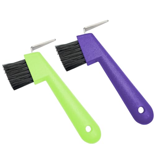 HZAOPZE 2 pcs Hufkratzer Pferdekopf Hufauskratzer mit Bürste 2 in 1 Hufauskratzer Pferdepflege Zubehör Hufkratzer Antirutschgriff Pferd Grooming Tools für Saubere Hufe zur Hufpflege, Zufällige Farbe