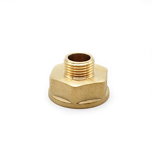 DOJA Barcelona | Reduzierstück IG - AG | Adapter 3/8 auf 3/4 | Rohr Verbinder | Messing Gewindeadapter | Reduzierstück Messing | Wasseranschluss für Duschschlauch, Waschmaschinenabfluss, Gartenhahn