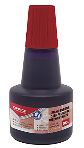 OFFICE PRODUCTS Stempelfarbe zum Nachfüllen für Stempelkissen/ 30 ml/Farbe: Rot/Universale Stempeltinte/ 1 Stück