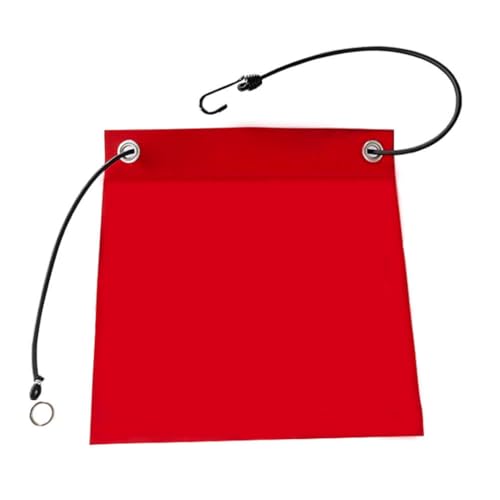 PROVISO TOOLS Rote Fahne Überlänge nach StVo §22, Warnflagge rot, Ladungssicherung, Warnfahne, rote Flagge mit Gummiseil - 30x30cm