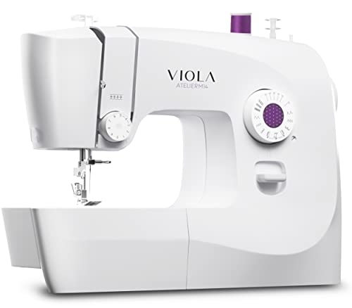 VIOLA Atelier M14 Nähmaschine mit 14 Nähprogramme, Einfädelautomatik, Rotierenden Greifer aus Metall, Robuste interne Aluminiumstruktur und ABS-Gehäuse