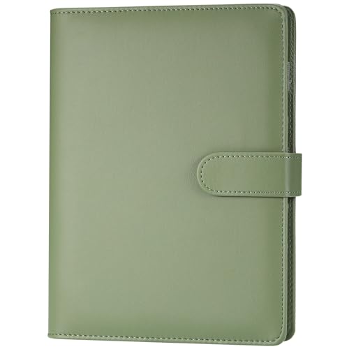 JIANTA A5 Binder 6 Loch A5 Ringbuch aus Kunstleder Budget A5 Binder Ringbuch Nachfüllbar mit Innertaschen Budget Binder A5 Notebook Binder Grün Dunkelgrün(ohne Innenpapier)