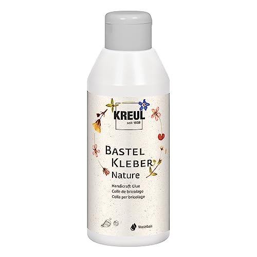 KREUL 49372 - Bastelkleber Nature, 250 ml, auf Wasserbasis, lösemittelfrei, geruchsneutral, nachhaltiger vielseitiger Dekokleber für Kinder