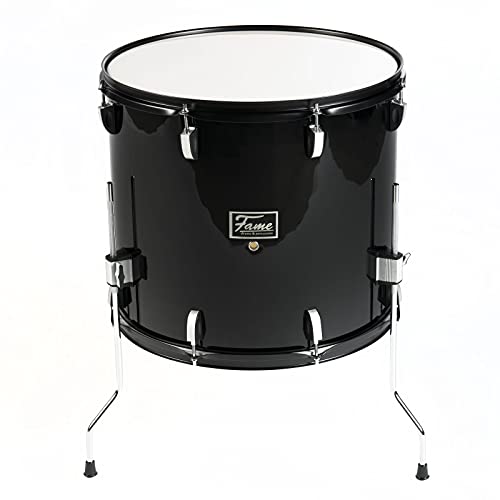 Fame First Step Floor Tom Drum, 18"x16", Piano Black, Mischholz Kessel, Aluminium Hardware, Robuste Stahlspannreifen, Ideal für Anfänger und Musikschulen"