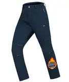 Zoofly Kinder Skihose Gefütterte Hose Softshellhose Atmungsaktiv Winddicht Winter Schneehose Jungen Thermohose Mädchen Warm Outdoorhose Wanderhose Navyblau 152-158