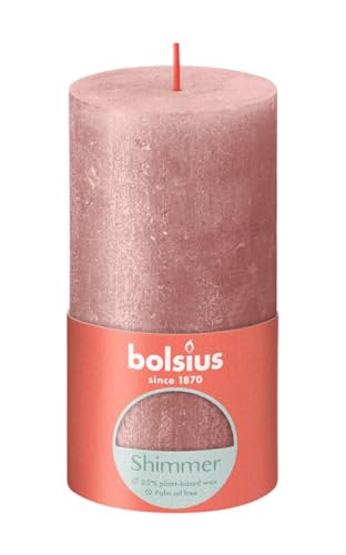 Bolsius Rustikale Blockkerze 130/68 Rosa
