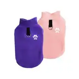 2 Stück Fleece Hundepullover Hundemantel Warm Winter Weste Pullover mit D-Ring, Haustierbekleidung Fleecejacke für Welpen/kleine Hunde/mittlere Hunde (Rosa-Violett, S)