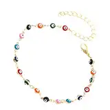 VALICLUD 1stück Bunte Fußkette Mit Augenanhänger Verstellbare Retro-anklet Für Strand Und Freizeit Kreative Schmuckidee Für Frauen Und Mädchen