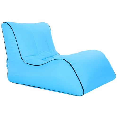 Aufblasbares Sofa Blau Easy Inflation Strand Camping Auszug Luftstuhl 200 kg Lagerkapazität Tragbares wasserdichte Blaue aufblättere Lettbewerbe für Wandern, Picknicks, Musikfestivals Hinterhof, s