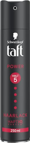 Schwarzkopf Taft Haarlack Power (250 ml), Haltegrad 5 Haarstyling, Haarspray für alle Haartypen, bis zu 72 Stunden starker Halt, vegane Formel*