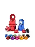 SellGood Handmutter 5/10 Stück Bunte Flanschmuttern aus Aluminiumlegierung M2 M3 M4 M5 M6 Nylon-Sechskant-Einsatzschloss selbstsichernde Schraubkappe für RC-Modellteile(Sky Blue,M2-5pcs)