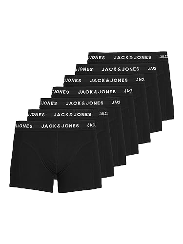 JACK & JONES 7er-Pack Herren Trunks – Bequeme, Elastische Unterhosen – Jersey Baumwoll-Mix, Atmungsaktiv & Stretch – Perfekt für Alltag & Sport