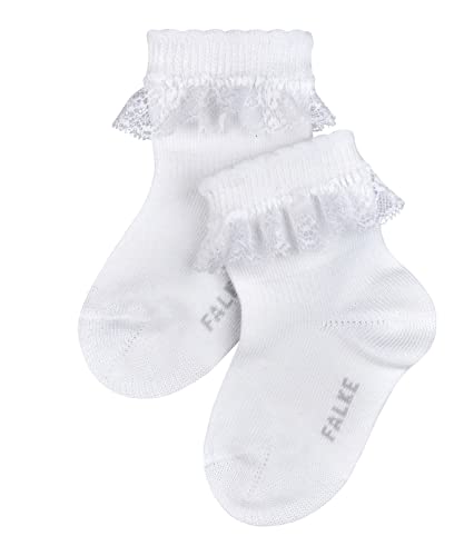 FALKE Unisex Baby Socken Romantic Lace B SO Baumwolle einfarbig 1 Paar, Weiß (White 2000), 74-80